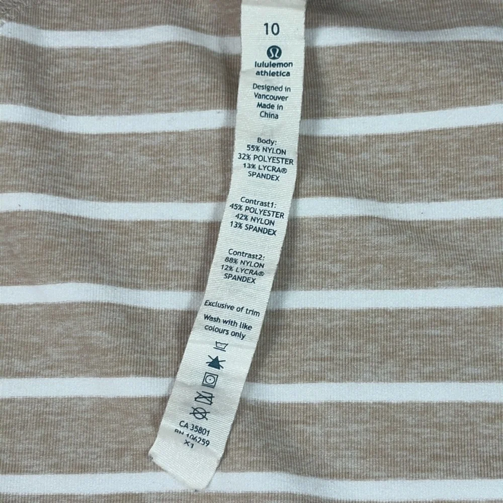 Lululemon Nice Asana Jacket -Deauville Stripe Heathered Cashew/White Size 10